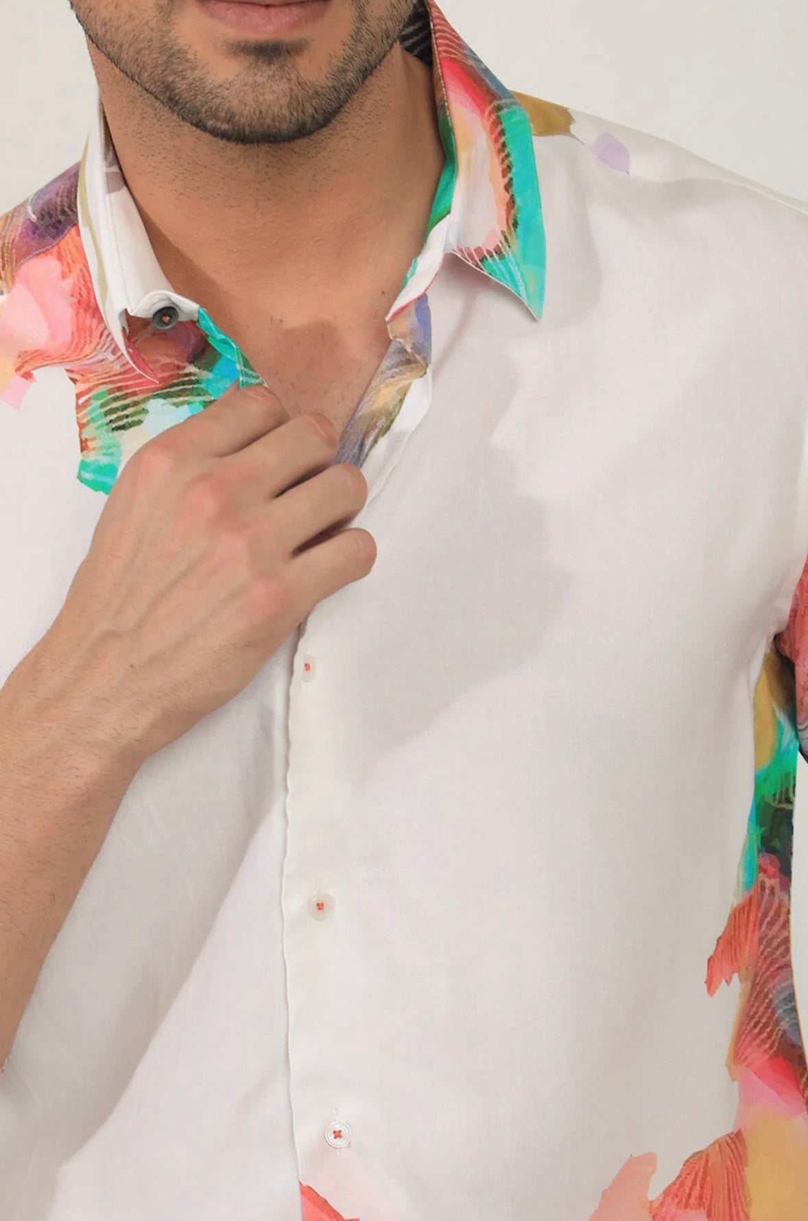 RARE RABBIT Men White Regular Fit Abstract Print Casual Shirt